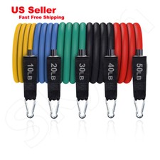 11 PCS Resistance Band Set Yoga Pilates Abs Exercise Fitness Tube Workout Bands