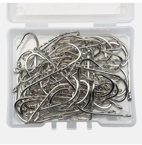 100Pcs Baitholder Bait Hook High Carbon Steel Silver Long Shank Fishing Hooks - Picture 33 of 45
