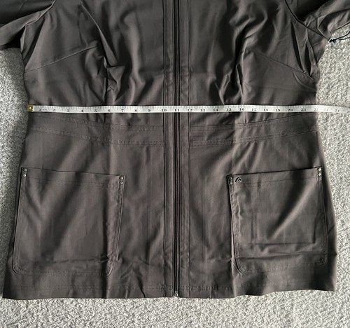 Koi Sapphire Scrub Jacket Women’s Sz 2X Brown Pockets Stretch Nursing Medical - Picture 11 of 12