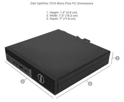 Dell OptiPlex 7010 Micro Plus PC i7 13700T 4.9GHz 16 RAM DDR5 500GB SSD - Afbeelding 2 van 8