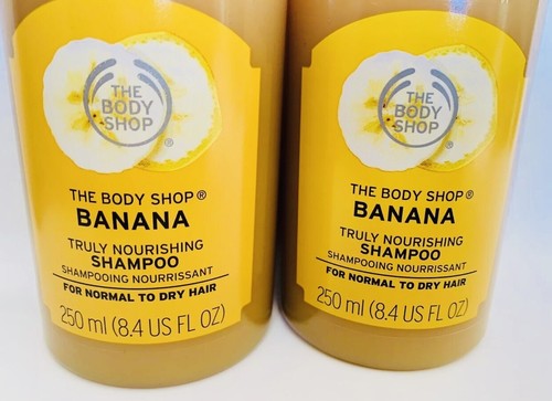 The Body Shop 2 Banana Nourishing Hair Shampoo 250ml Set Discontinued Original - Picture 2 of 5