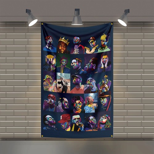 Hip Hop Artists Rapper Legends 2pac Flag Tapestry Wall Art Hanging Banner 3x5Ft - Bild 14 von 15
