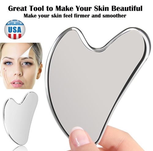 2Pcs Stainless Steel Gua Sha Facial Tools Guasha for Face Metal Gua Sha Tight US - Picture 14 of 18