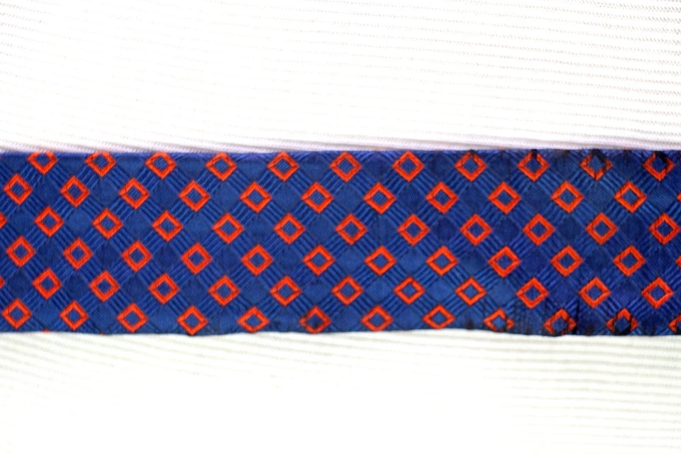 Suspensórios Trafalgar AZUL VERMELHO 100% SEDA PRETO COURO REAL BOTÃO EM Y-BACK (82t - Imagem 2 de 4