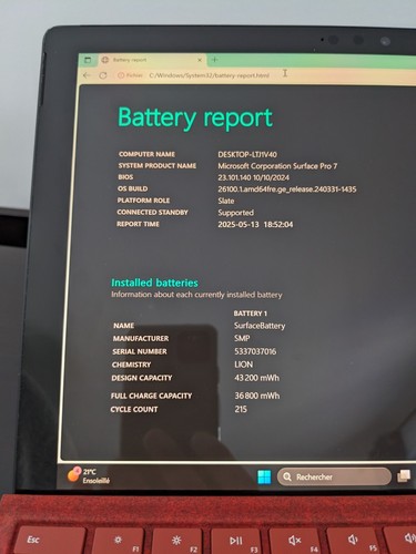Surface Pro 7 i5/8GB/256GB Rot Red Tastatur Keyboard BELGISCH AZERTY - 215 Zyklen - Bild 6 von 15