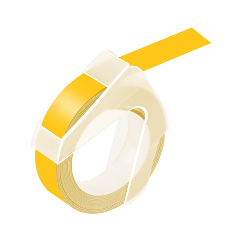 1PK Compatible pour Dymo 521208 Ruban de gaufrage 3D Étiquette Blanc sur Jaune - Photo 2/4