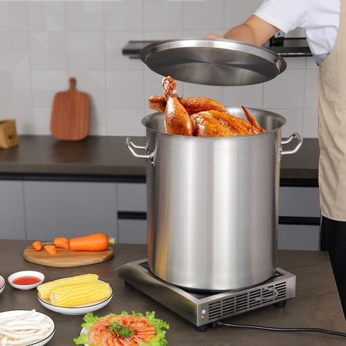 VEVOR Stainless Steel Stockpot 42 Quart Large Cooking Kitchen Sauce Pot with Lid - Picture 8 of 12