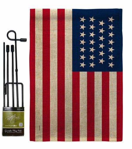 United States 18451846 Burlap Garden Flag Americana Old Glory Yard House Banner - Picture 7 of 19