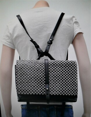 Kelsi Dagger Leather Backpack Ainslie Mini Straw-Flap Black  display picture 2