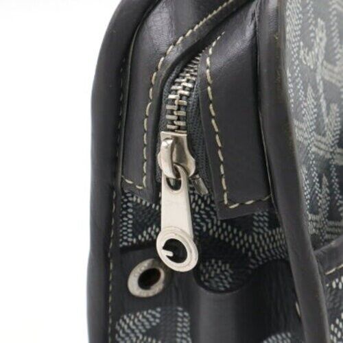 GOYARD JOUVANCE MM Second Bag Clutch Coated Canvas Leather Grey Black Japan Used - Picture 4 of 9