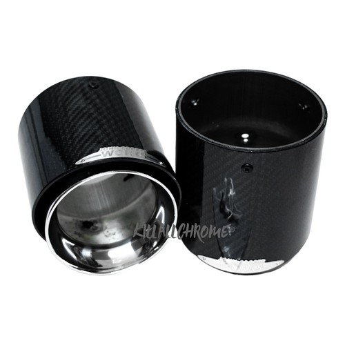 PUNTAS DE ESCAPE ESTILO MINI JCW (PAR) FIBRA DE CARBONO BRILLO F55 F56 F57 UK COOPER S - Imagen 4 de 5