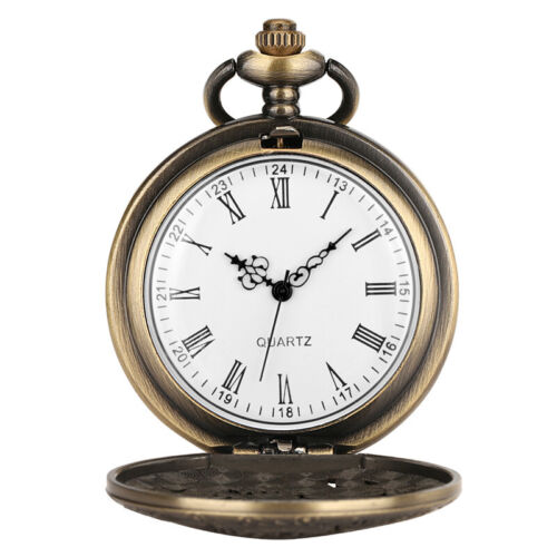 Bronze Vintage Style Ancient Dragon Design Quartz Pocket Watch Steampunk Gifts - Picture 3 of 14
