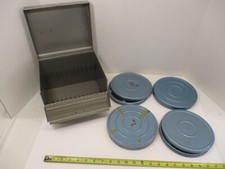 4 8 mm Film Reels  Cases 1 Storage Box w/ 10 Slots All Steel VGC