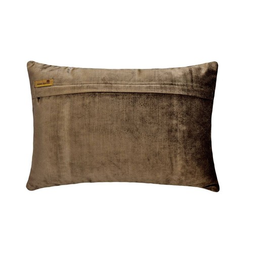 Brown Suede 12"x16" Lumbar Pillow Cover Solid, Patchwork - Resplendent Brown - Picture 3 of 3