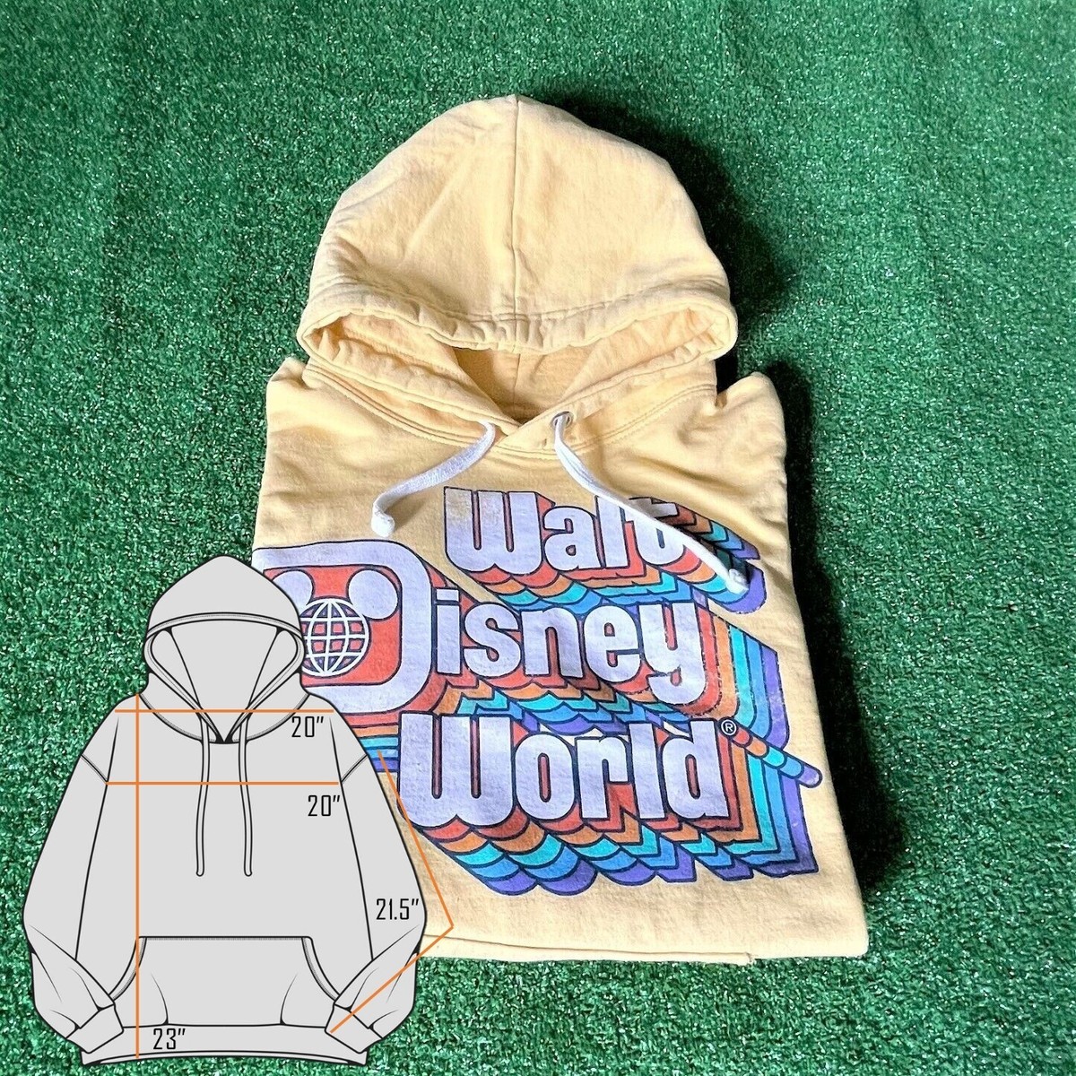 Disney Parks Walt Disney World Retro Logo 70s Style Hoodie 