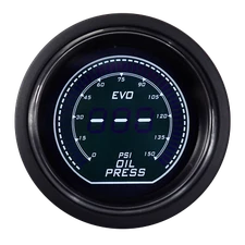 EVO 52mm 2-1/16" Digital Oil Pressure Gauge 0 ~ 150 PSI White & Green LCD
