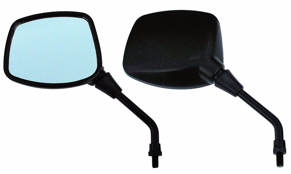 Par de espejos retrovisores negros de cabeza cuadrada para motocicleta - Kawasaki KLR250 KLR600 KLR650 Foto 3 de 4