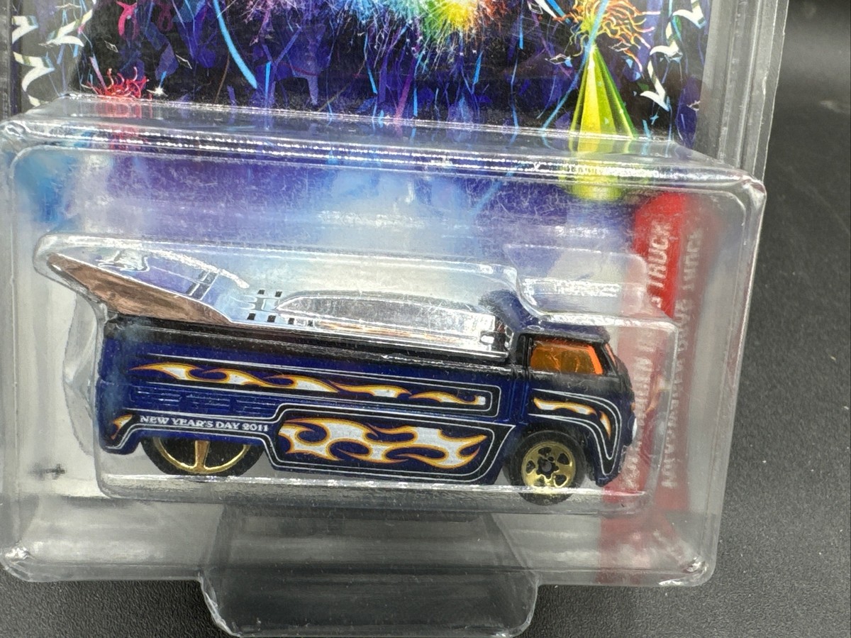 ミニカー Hotwheels VW Drag Truck 2011 Hot Wheels BLUE VW VOLKSWAGEN DRAG TRUCK Happy New Year