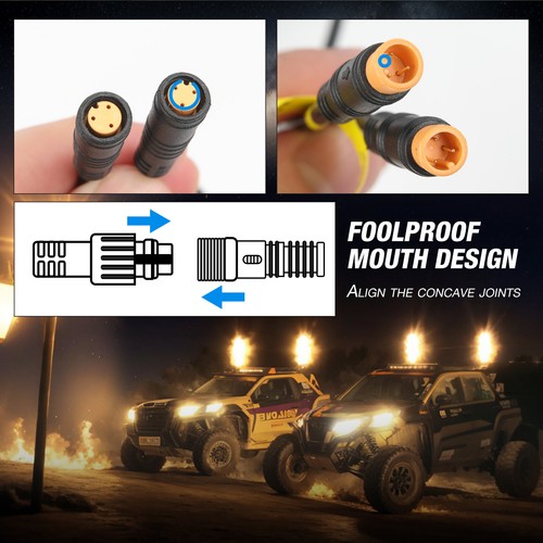 Pair 2FT Spiral LED Fat Whip Lights Antenna RGB Chasing For UTV ATV Accessories - Picture 10 of 18