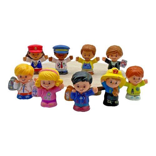 Fisher Price Little People Lot of 9 Pilot Conductor School Children Firefighter