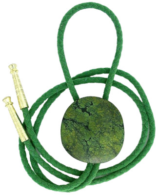 114.05 Carat Green Spiderweb Turquoise Cabochon Cab Gemstone Bolo Tie TA43/22424