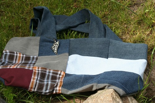 UNIKAT tolle Tasche/Shopper aus Jeans und Stoffen - Bild 6 von 6