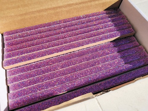 Lotto di 60 pz listello 1X20 GLITTER VIOLA ceramica vetro per interni casa decor - Foto 3 di 9