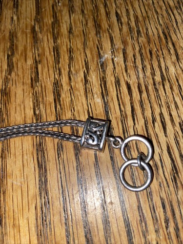 Brazalete de plata esterlina BULSA 2 hilos de eslabones de trigo PAZ 7,25-7,5" RARO - Imagen 7 de 8