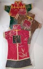 3 Silky Fabric Asian Oriental Kimono Dresses Wine Bottle Covers Sleeves (A10)