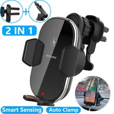 Wireless Car Charger Automatic Clamping Mount Air Vent Phone Holder for iPhone