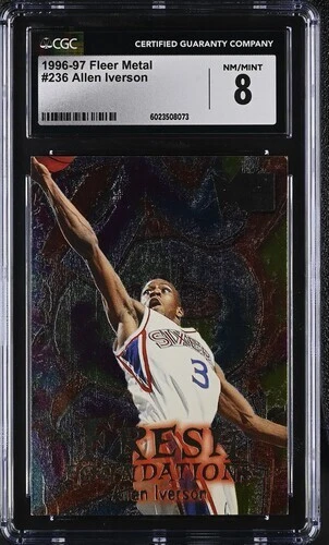 NBA 1996-97 Fleer Metal - Fresh Foundations Allen Iverson #236 (RC) - CGC 8