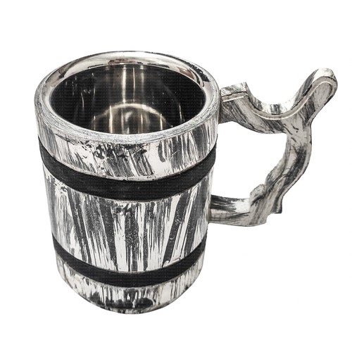 630ml Handmade Wooden Beer Mug – Stainless Steel Lined, Gift for Men & Dads - Imagen 3 de 5