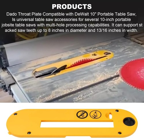 Dado Blade Throat Plate for DeWalt 10" Table Saw DWE7402DI DWE7490 DWE7491/ 7492 - Picture 12 of 21
