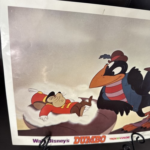 DUMBO Walt Disney 1972 LOBBY CARD Vintage DISNEY MOVIE Timothy Mouse Jim Crow - Picture 9 of 11