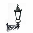 A Black Victorian Lantern on an Ornate Corner Bracket - Small