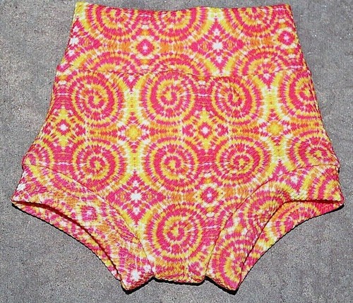 NEW! Tie-dye Yellow/Orange/Pink One of a kind Girl Baby bummie shorts Sz 0-6M  - Picture 1 of 2