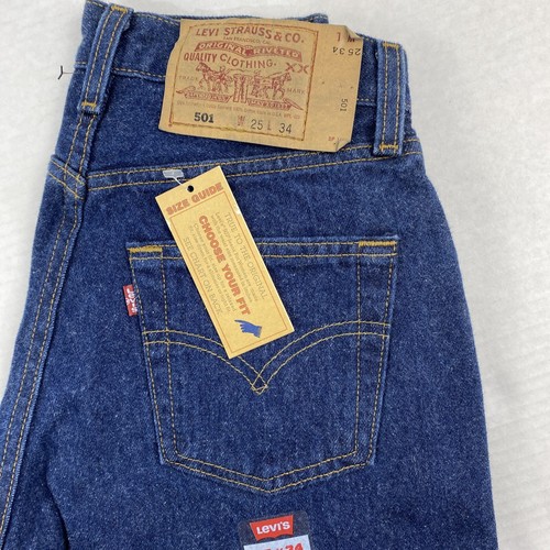 Deadstock Vintage Women's Levi's 501 Blue Denim Jeans Size 25x34-New Without Tag - Bild 2 von 5