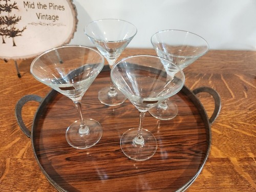 Vintage Luminarc Clear Stemmed Martini Cocktail Glasses, 4 French Stemware - Picture 3 of 10