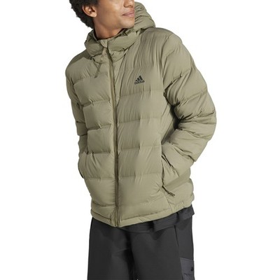 Adidas Herren Daunenjacke mit Kapuze Helionic Stretch Grün Größe XL Cod IK3173