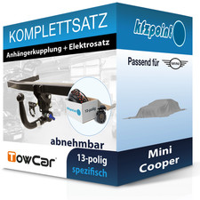 Für Mini Cooper 14- TOWCAR Anhängerkupplung abnehmbar + 13polig E-Satz AHK