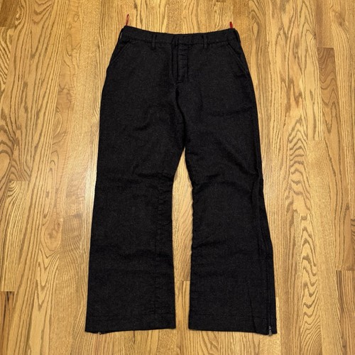 Vintage Prada Wool Pants Size 50 Zip Ankle Leg Charcoal Grey Vtg Button Fly - Picture 4 of 16