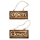  2 Pcs Open Closed Sign for Shop Door Hangers Bedrooms Retro Wooden