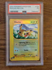 2002 Pokemon Expedition PSA 1 Pikachu Reverse Foil Holo #124 Poor PR