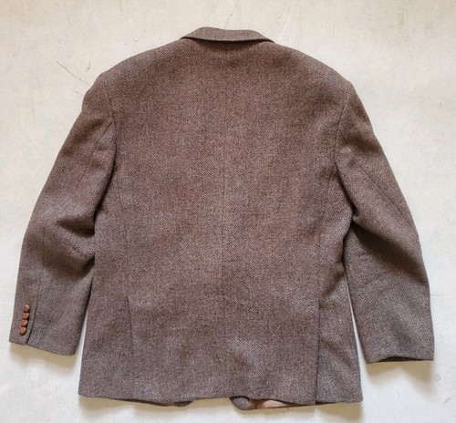 HARRIS TWEED Blazer Jacket By Centaur Mens 44 R Brown Pure Scottish Wool Vintage - Picture 2 of 14