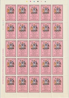 L 003 Jamaica 1972 Centenary of Kingston complete sheet of 25 mnh