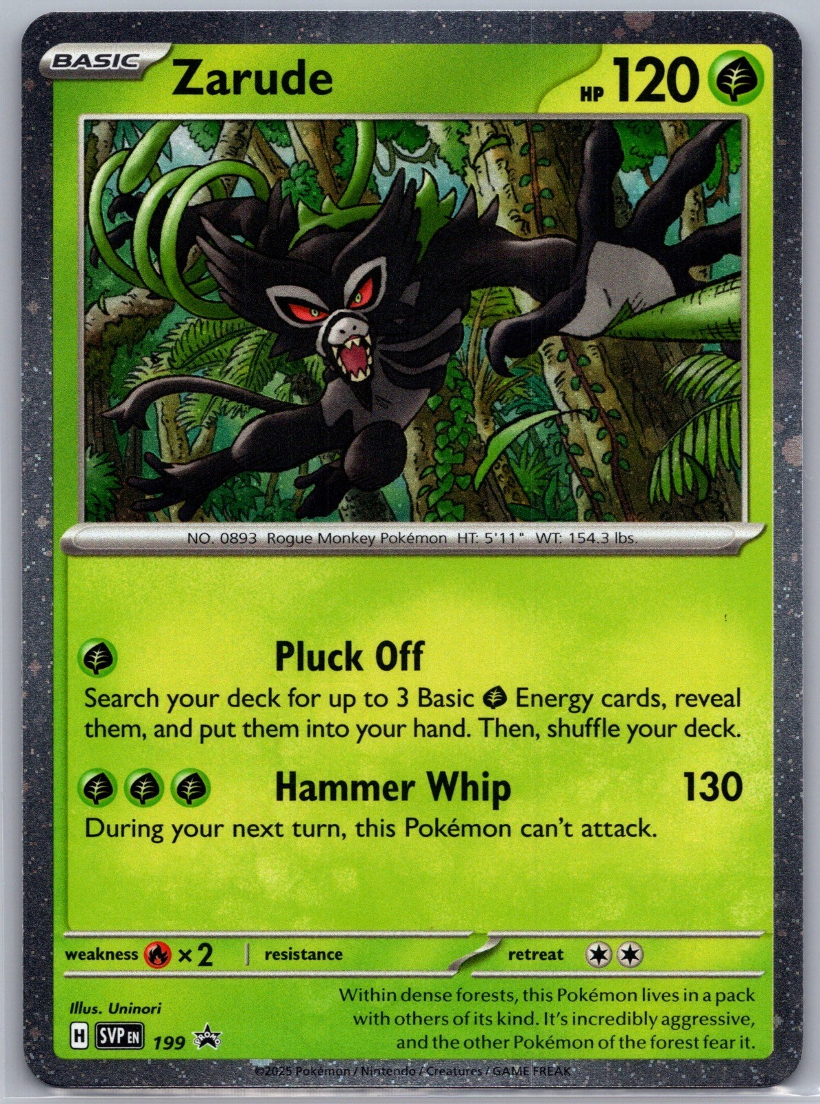 Zarude (Cosmos Holo) 199 Holo Rare Scarlet & Violet Promo Pokemon Near Mint