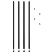 ALESW59PO36BL 36 in. Stackable Posts For Wire Shelving - Black 4/Pack 