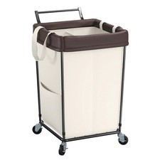 Mefirt 160L Laundry Hamper with Wheels and Handle, 2 Section Large Rolling Laund