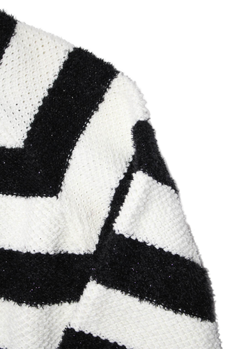 Little Marc Jacobs Girls Black White Striped Long Sleeve Sweater Top Size 12 - Picture 2 of 5