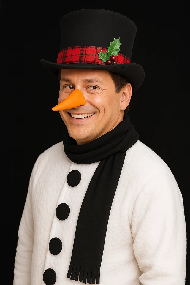 Disfraz Cosplay Adulto Muñeco de Nieve Naranja Zanahoria Nariz Utilería Látex F/X Accesorio de Invierno Foto 2 de 4